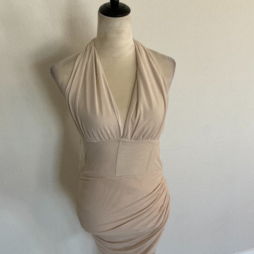 Zara Women's Ruched Halter Bodycon Mini Dress